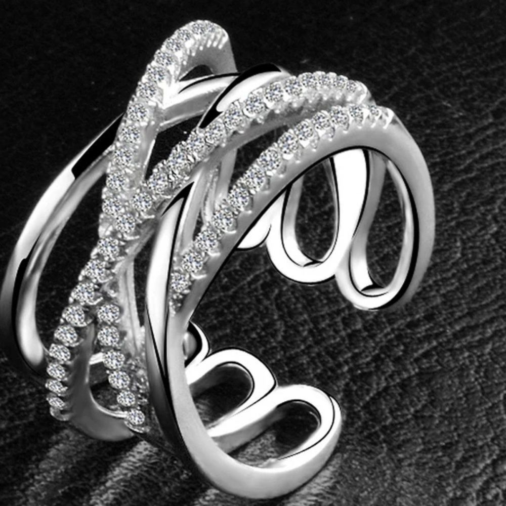 Multi-layer rhinestone ring - Picture 2 of 3